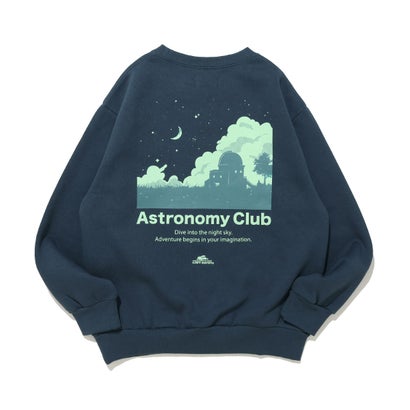 あたたか蓄光 プリント クルー(夜空) （NAVY）｜詳細画像