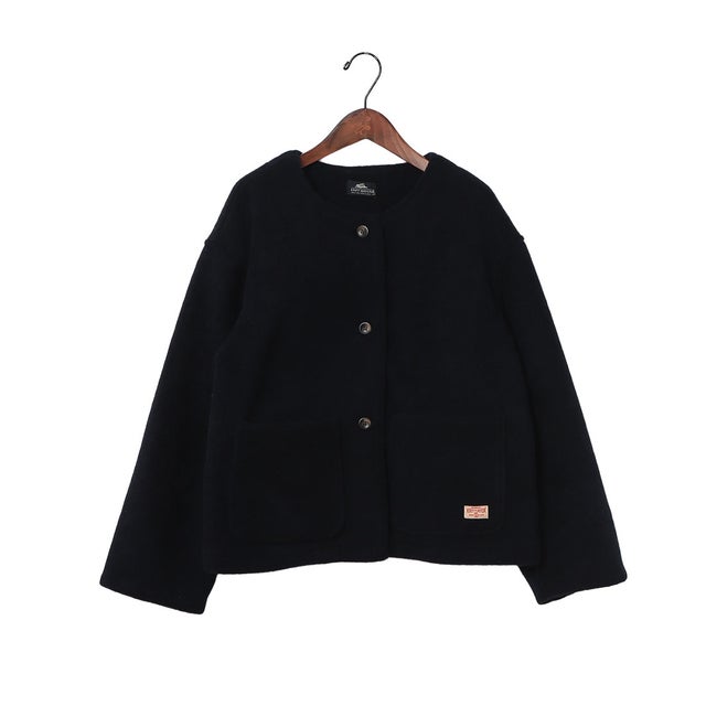 パイル フリース ノーカラージャケット （NAVY）