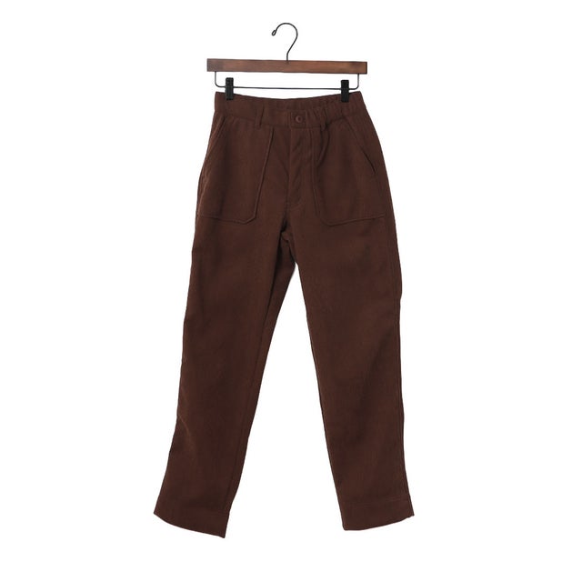 裏 フリース コーデュロイ ベイカー パンツ （BROWN）