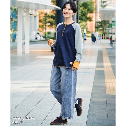 フェードカラーワイドツイル パンツ （L/BLUE）｜詳細画像