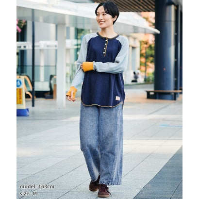 フェードカラーワイドツイル パンツ （L/BLUE）｜詳細画像