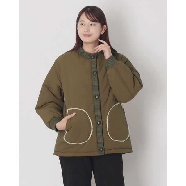 裏 ボア キルト ジャケット （OLIVE GREEN）