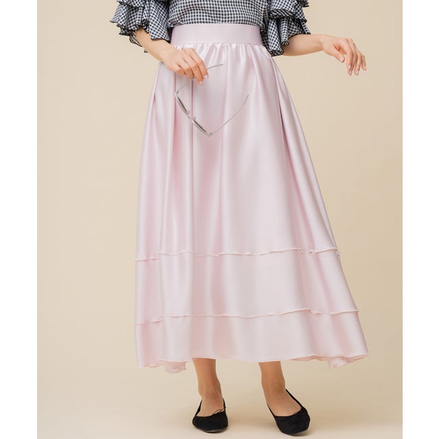 【組曲×setsuko sagittaire】フルールカラー スカート （ピンク系）