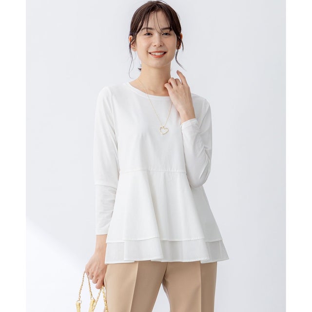 シャツコンビティアード ロングTシャツ （アイボリー系）