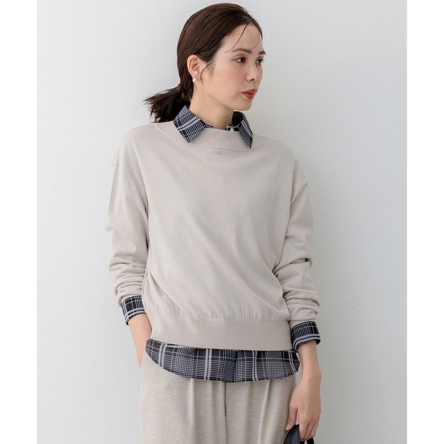 【WEB限定】コットンニット プルオーバー （サンドベージュ系）