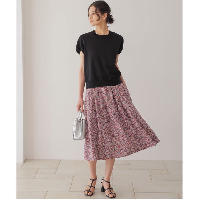 【WEB限定】フラワーガーデンプリント スカート （ベージュピンク系5）