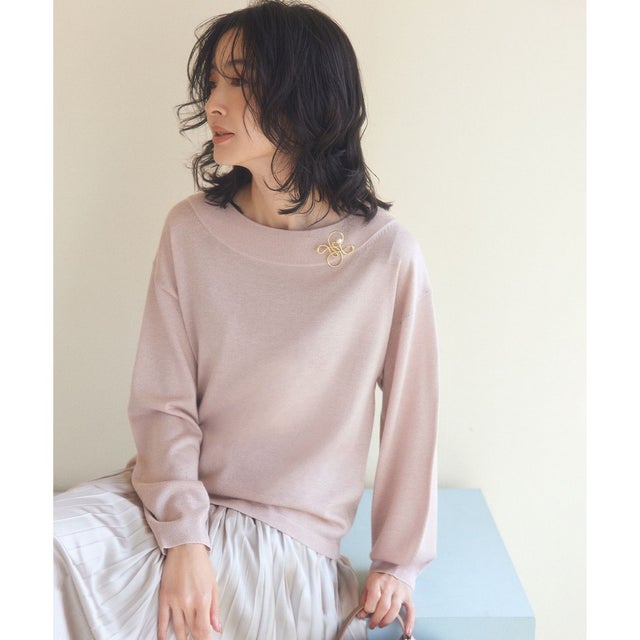 【美人LABコラボ】ブリングニット ドルマンスリーブプルオーバー （クリームピンク系）