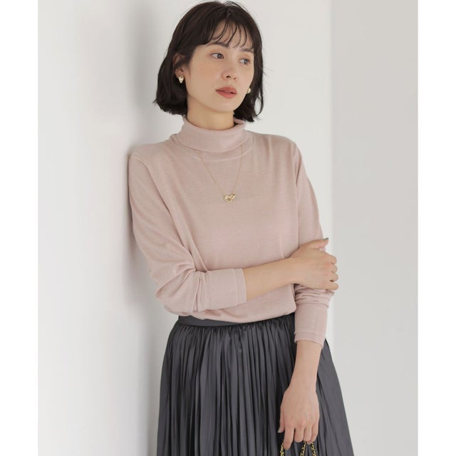 【美人LABコラボ】ブリングニット タートルネックプルオーバー （クリームピンク系）