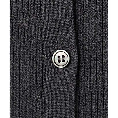 【WEB限定】スポンディッシュニット 襟付きペプラムカーディガン （チャコールグレー系）｜詳細画像