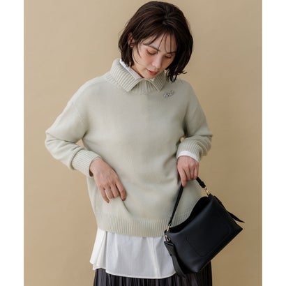 【前後着用可】ウールカシミヤミックス ハイネックニット （シルバーグレー系）｜詳細画像