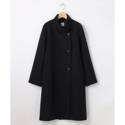 【WEB限定】ウールモッサ スタンドカラーコート （チャコールグレー系）｜詳細画像