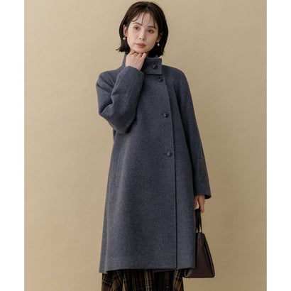 【WEB限定】ウールモッサ スタンドカラーコート （チャコールグレー系）｜詳細画像