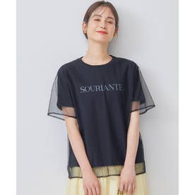 【WEB限定】チュールレイヤードロゴTシャツ （ブラック系）