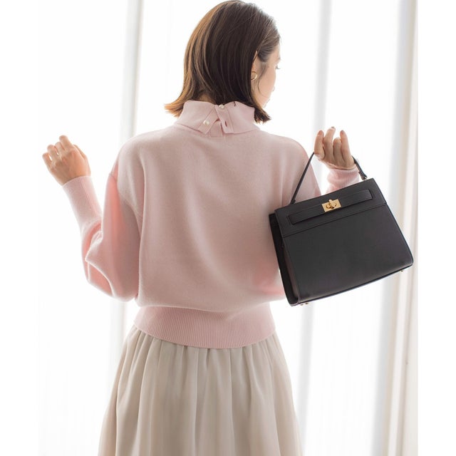 【2WAY・WEB限定】ウールカシミヤミックス ハイネックニット （ピンク系）