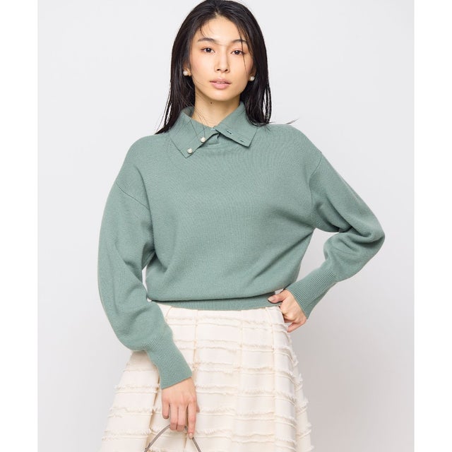 【2WAY・WEB限定】ウールカシミヤミックス ハイネックニット （クリームカーキ系9）