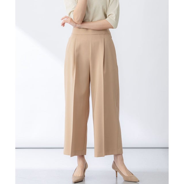 【WEB限定カラーあり】オシャクロス ガウチョパンツ （ベージュ系）