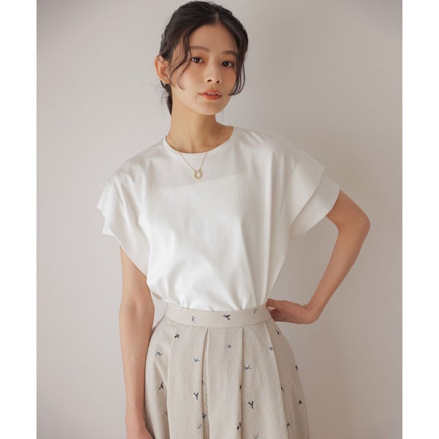【UVケア・接触冷感】GIZAコットンドルマンスリーブ Tシャツ （アイボリー系）