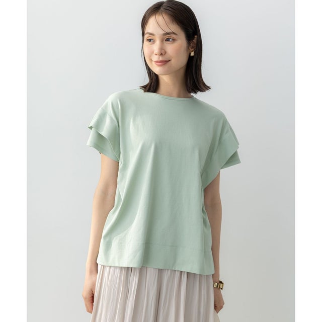 【UVケア・接触冷感】GIZAコットンドルマンスリーブ Tシャツ （ミント系）