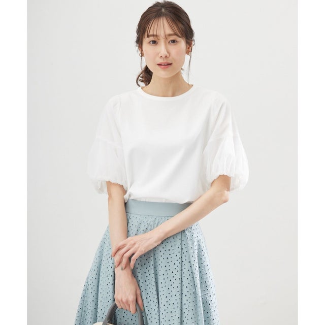 【WEB限定・接触冷感】ポンチドッキング Tシャツ （アイボリー系）