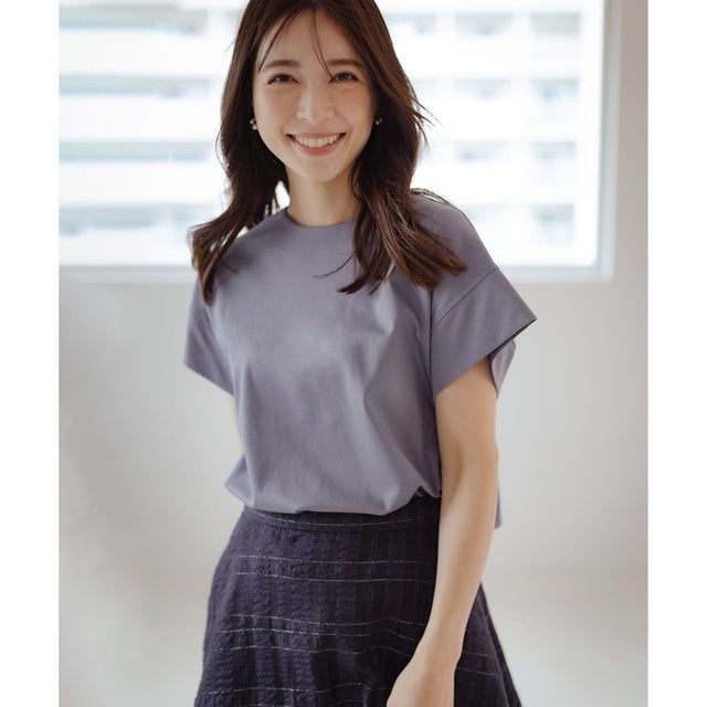 【接触冷感】バックフリル カットソー （チャコールグレー系）