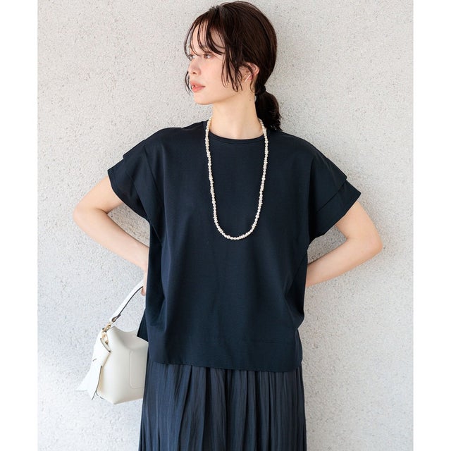 GIZAコットンドルマンスリーブ Tシャツ （ネイビー系）