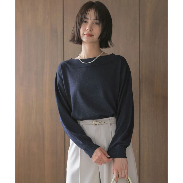 【美人LABコラボ】ブリングニット ドルマンスリーブプルオーバー （ネイビー系）