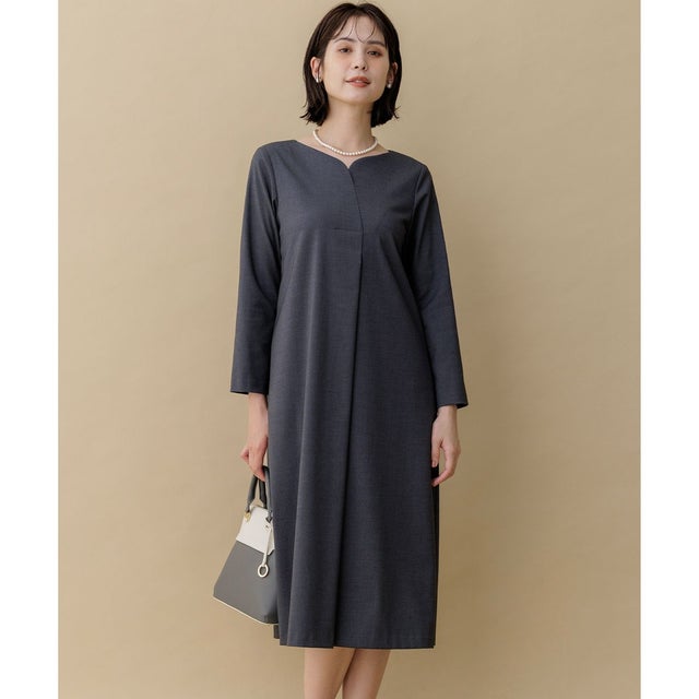 【WEB限定】ハンサムツイル ワンピース （チャコールグレー系）