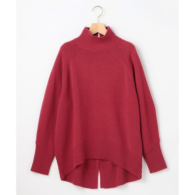 【WEB&一部店舗限定】ウールカシミヤミックス ロールネックニット （ザクロ系）
