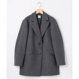 【WEB限定】ウールモッサ ジャケットコート （チャコールグレー系）