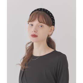 Chapeau d' O  Velvet Stone Headband / シャポードオー （BLACK (01)）