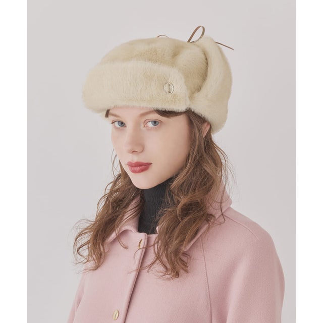 Chapeau d' O  Mink Fur Flight Cap / シャポードオー （LT BEIGE (95)）