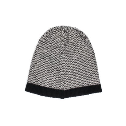 Chapeau d' O  Wave Border Knit Beanie / シャポードオー （BLACK (01)）｜詳細画像