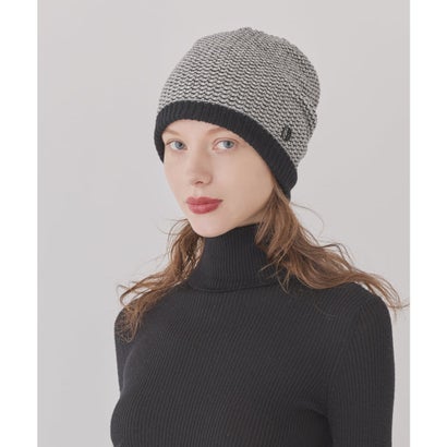 Chapeau d' O  Wave Border Knit Beanie / シャポードオー （BLACK (01)）｜詳細画像