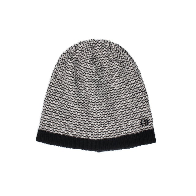 Chapeau d' O  Wave Border Knit Beanie / シャポードオー （BLACK (01)）