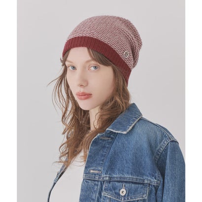 Chapeau d' O  Wave Border Knit Beanie / シャポードオー （PINK (15)）｜詳細画像