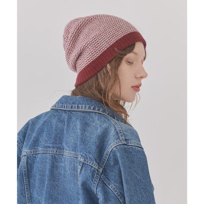 Chapeau d' O  Wave Border Knit Beanie / シャポードオー （PINK (15)）｜詳細画像