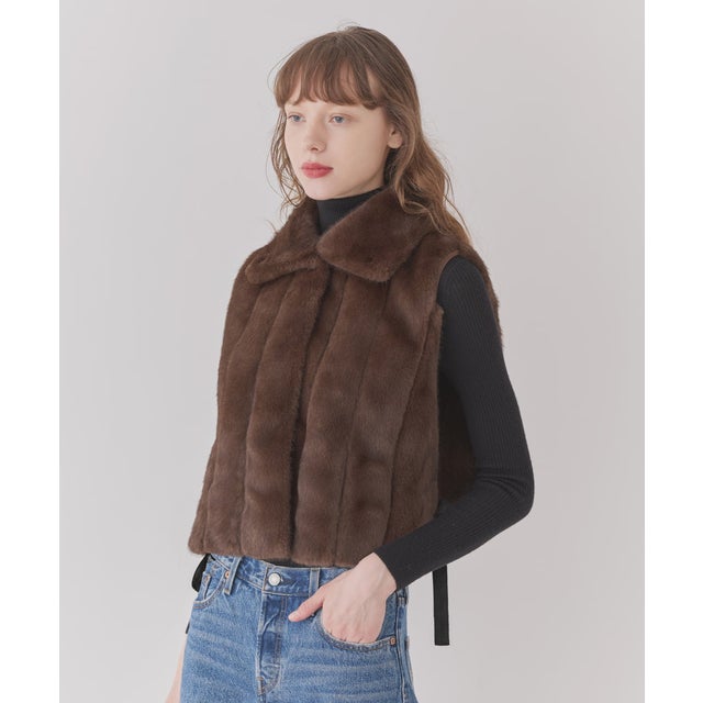Chapeau d' O  Arrange Fur Vest / シャポードオー （BROWN (91)）