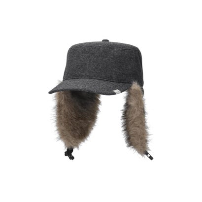 OVERRIDE  REC PILLBOX EARFLAP CAP SG / オーバーライド （BLACK (01)）｜詳細画像