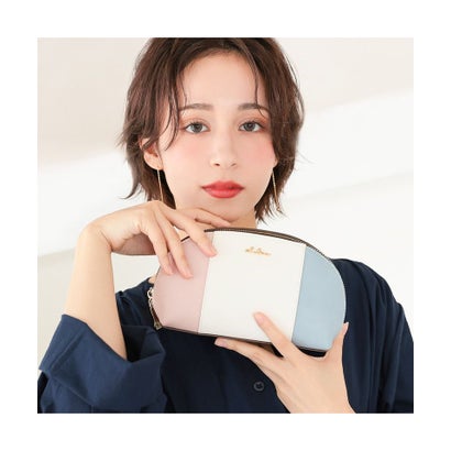 クレリア Clelia 【TV衣装協力】化粧ポーチ 大容量 メイクポーチ ポーチ 小物入れ ダブルファスナー 2層 Riberte リベルテ CLー17088 （オリーブガーデン）｜詳細画像