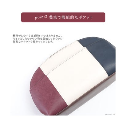 クレリア Clelia 【TV衣装協力】化粧ポーチ 大容量 メイクポーチ ポーチ 小物入れ ダブルファスナー 2層 Riberte リベルテ CLー17088 （オリーブガーデン）｜詳細画像