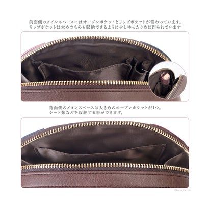 クレリア Clelia 【TV衣装協力】化粧ポーチ 大容量 メイクポーチ ポーチ 小物入れ ダブルファスナー 2層 Riberte リベルテ CLー17088 （オリーブガーデン）｜詳細画像