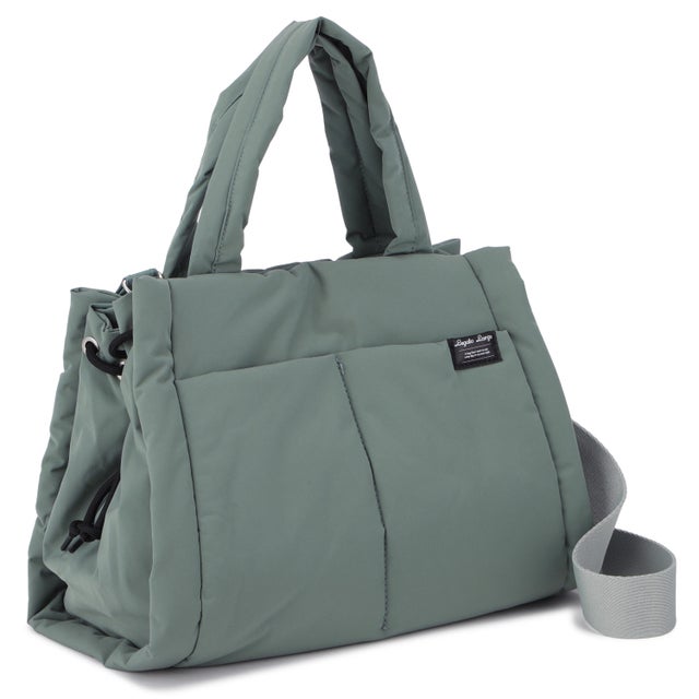 バッグ トートバッグ メンズ レディース 軽い 大きめ 撥水 PUFFLE 2WAY TOTE BAG LG-G1311 （グリーン）