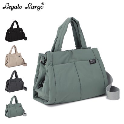 レガート ラルゴ Legato Largo バッグ トートバッグ メンズ レディース 軽い 大きめ 撥水 PUFFLE 2WAY TOTE BAG LG-G1311 （ブラック）｜詳細画像