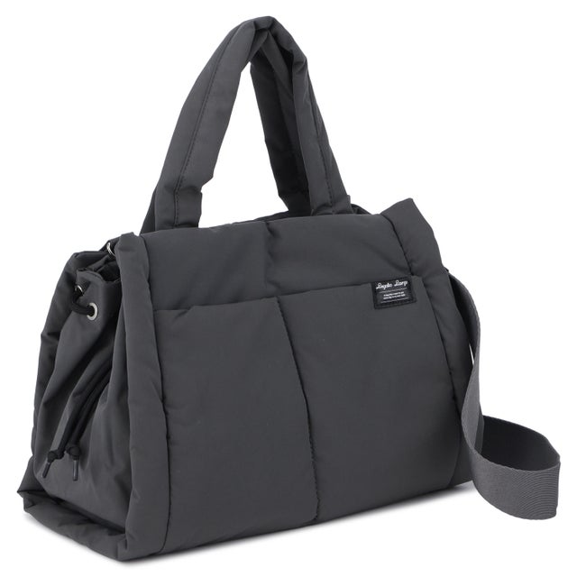 バッグ トートバッグ メンズ レディース 軽い 大きめ 撥水 PUFFLE 2WAY TOTE BAG LG-G1311 （ダークグレー）