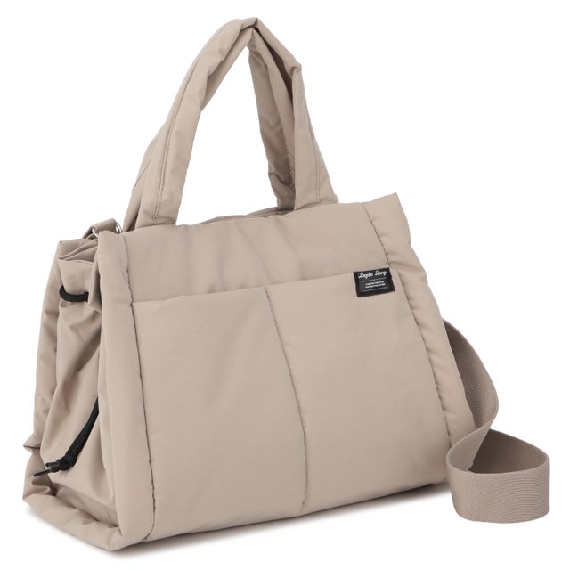 バッグ トートバッグ メンズ レディース 軽い 大きめ 撥水 PUFFLE 2WAY TOTE BAG LG-G1311 （グレーベージュ）