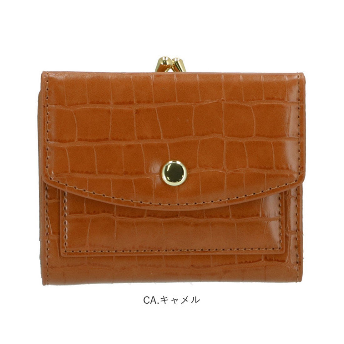 G0844 レガート ラルゴ Legato Largo クロコ型押し がま口二つ折りサイフ LJ-G0844 (BK.ブラック) -靴&ファッション通販 ...