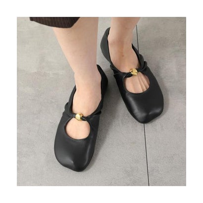ロエベ LOEWE LOEWE パンプス PEBBLE SOFT BALLERINA L815466X46 （1100/BLACK-ブラック）｜詳細画像
