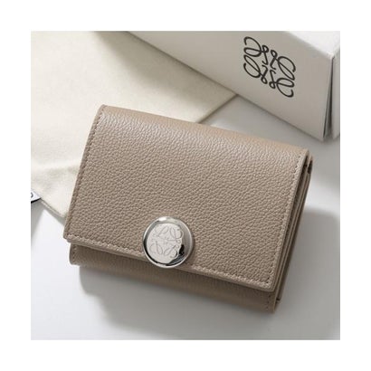 LOEWE 三つ折り財布 PEBBLE TRIFOLD WALLET CANBTR2X03 （5541/CLAY/ベージュ）｜詳細画像