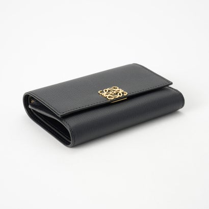 ロエベ LOEWE 3つ折り財布 アナグラム バーティカル ウォレット スモール C821S33X12 1206 （ブラック/ゴールド）｜詳細画像