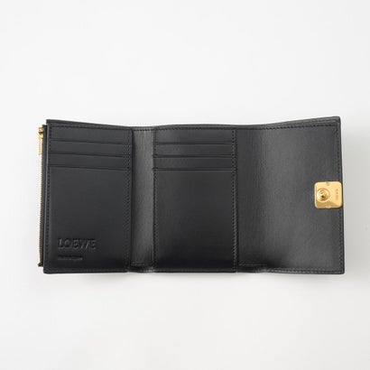 ロエベ LOEWE 3つ折り財布 アナグラム バーティカル ウォレット スモール C821S33X12 1206 （ブラック/ゴールド）｜詳細画像